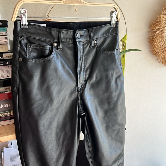 GAP Vintage Slim High Rise Leather Pants - Picture 2 of 4